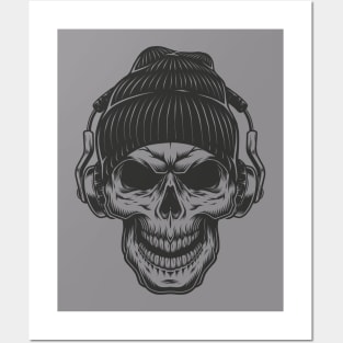 hipster beanie skull Posters and Art